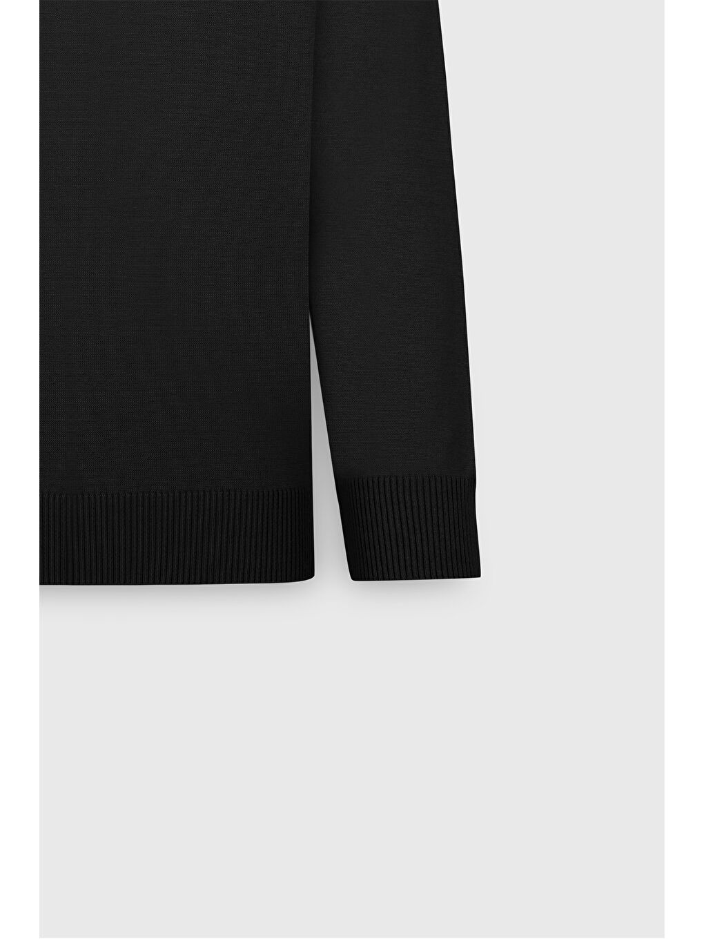 Erkek Siyah Yünlü Sıcak Tutan Standart Fit Normal Kesim V Yaka Triko Kazak-7