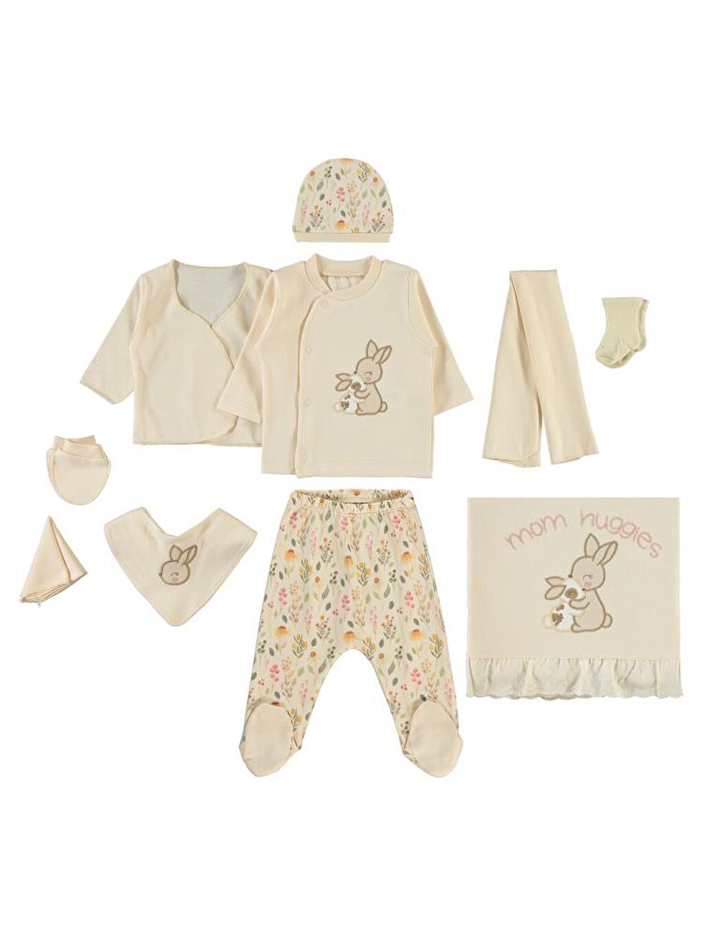 Kahverengi Baby Kız Bebek Zıbın Setleri-1