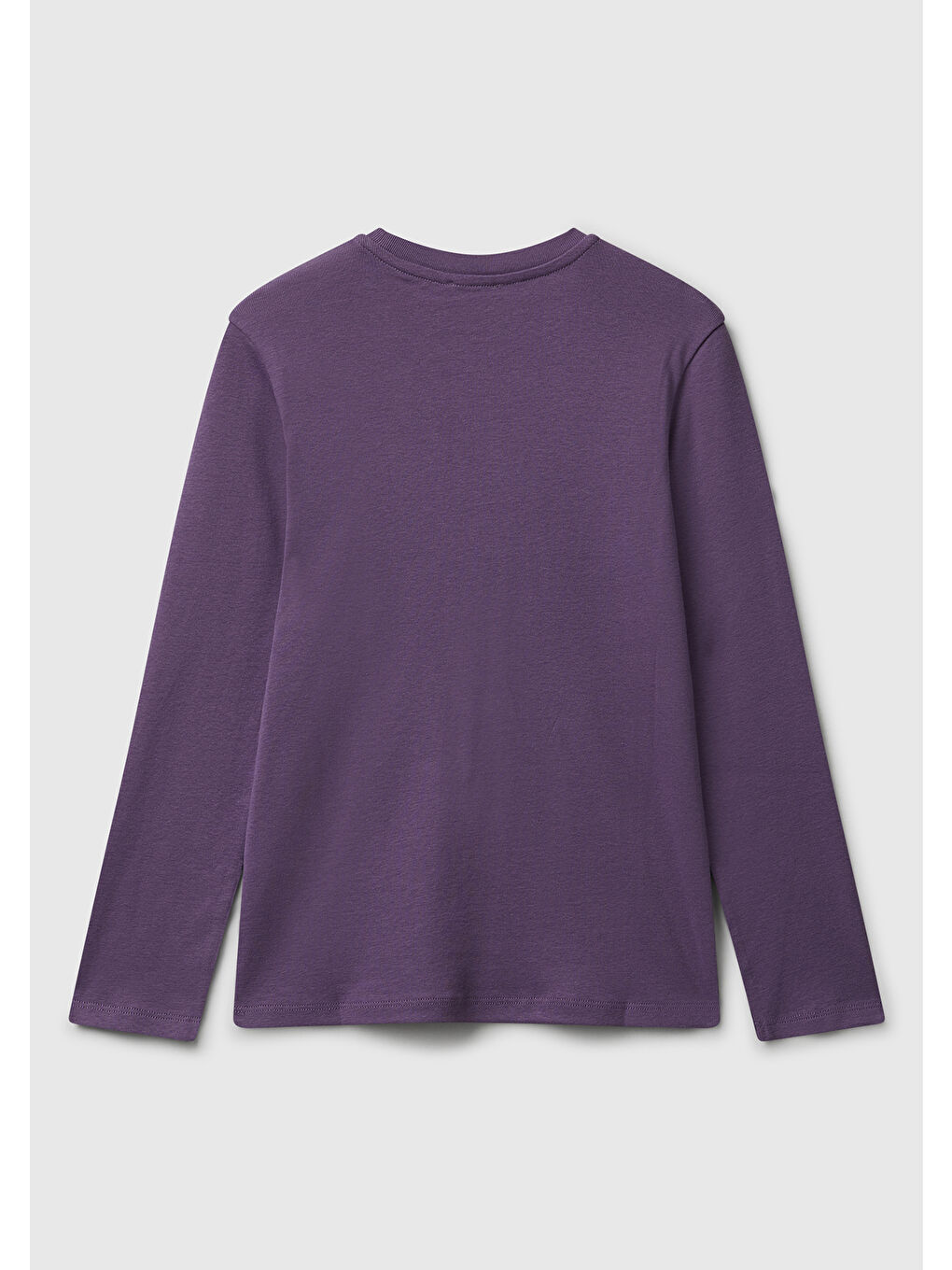 Kız Çocuk Mor Parıltılı Logo Baskılı Regular Fit Uzun Kollu T-shirt-1