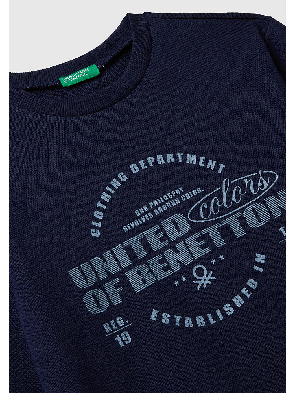 Erkek Çocuk Lacivert Önü Logo Baskılı Bisiklet Yaka Regular Fit Sweatshirt-2