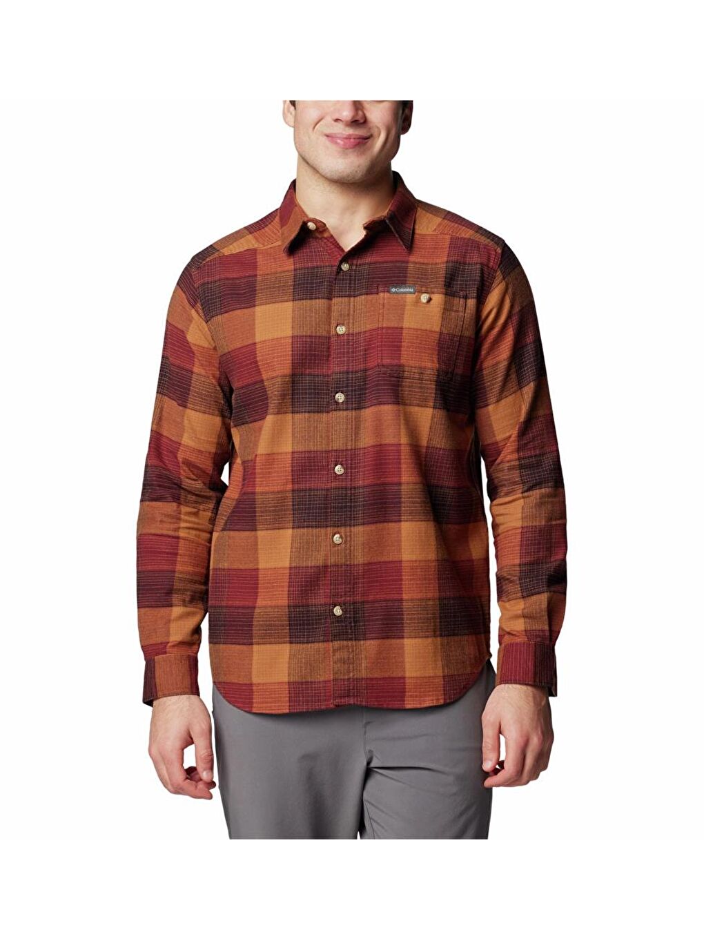 Columbia Kırmızı Cornell Woods Flannel Erkek Uzun Kollu Gömlek AM1523