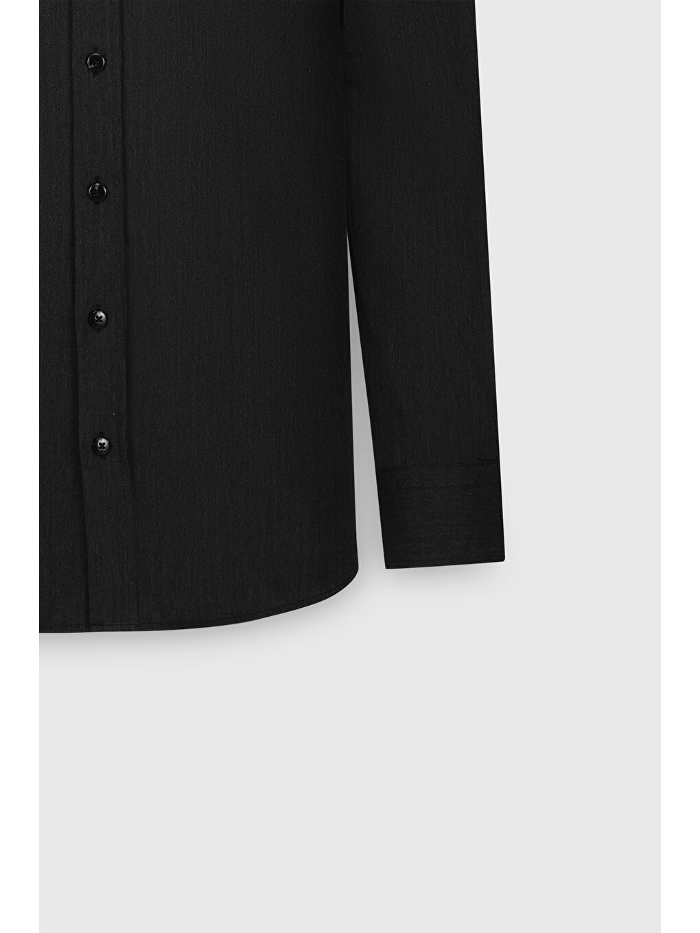 Erkek Antrasit %100 Pamuk Slim Fit Dar Kesim Gizli Düğmeli Yaka Balıksırtı Desenli Gömlek-7