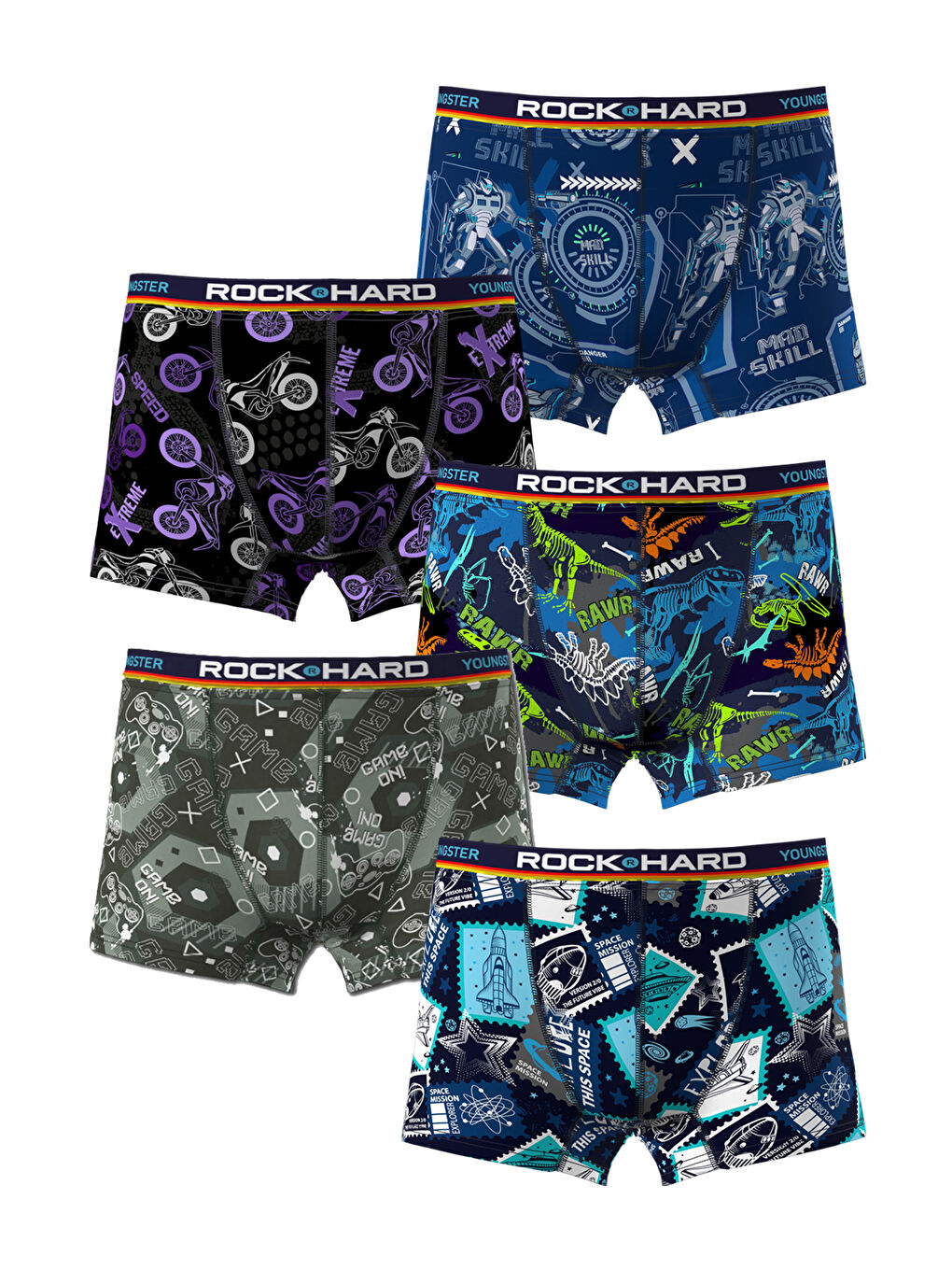 Erkek Çocuk Desenli Boxer 5'Li Paket Karışık Gönderilir