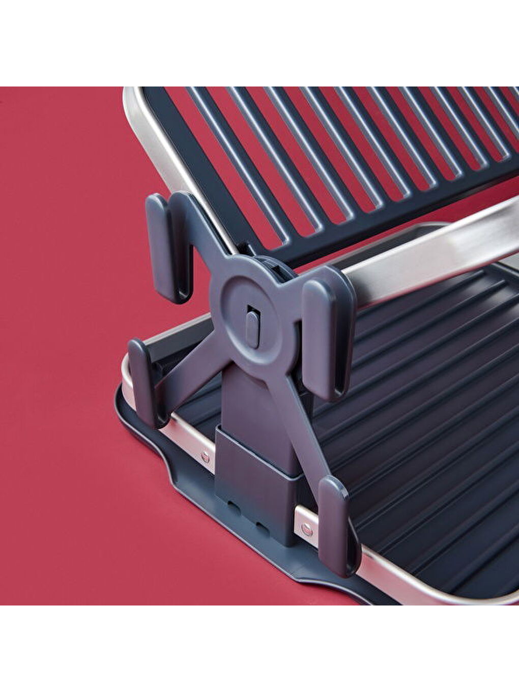 Daisy Alüminyum Katlı Tabaklık - Gri / Beyaz-3