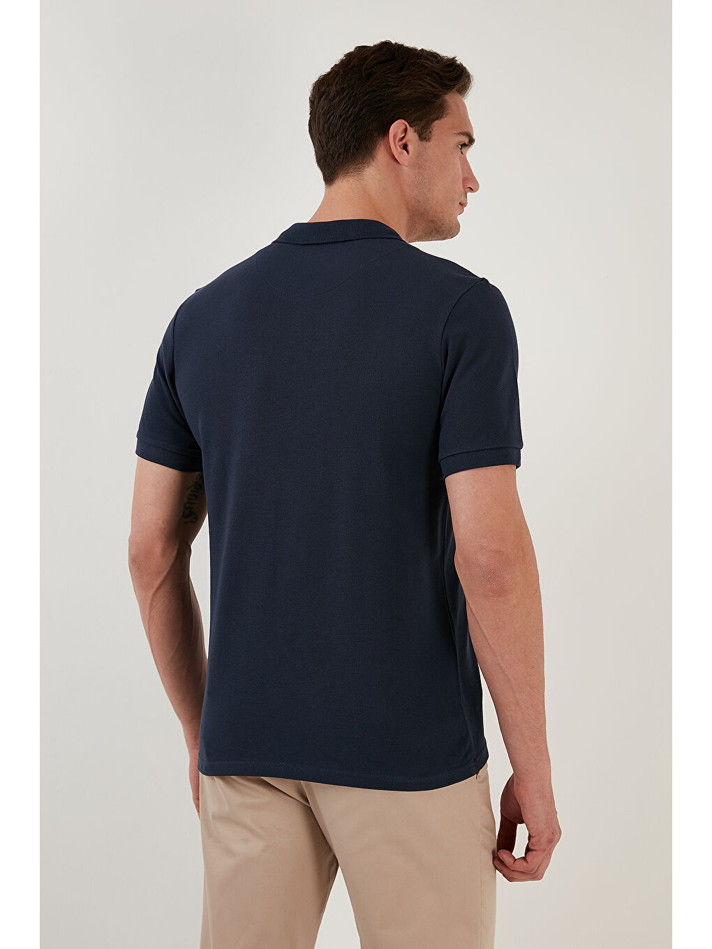 Beyaz Pamuklu Regular Fit Düğmeli Polo Yaka 4'lü Paket %100 Pamuk Tişört 5902127S4-5