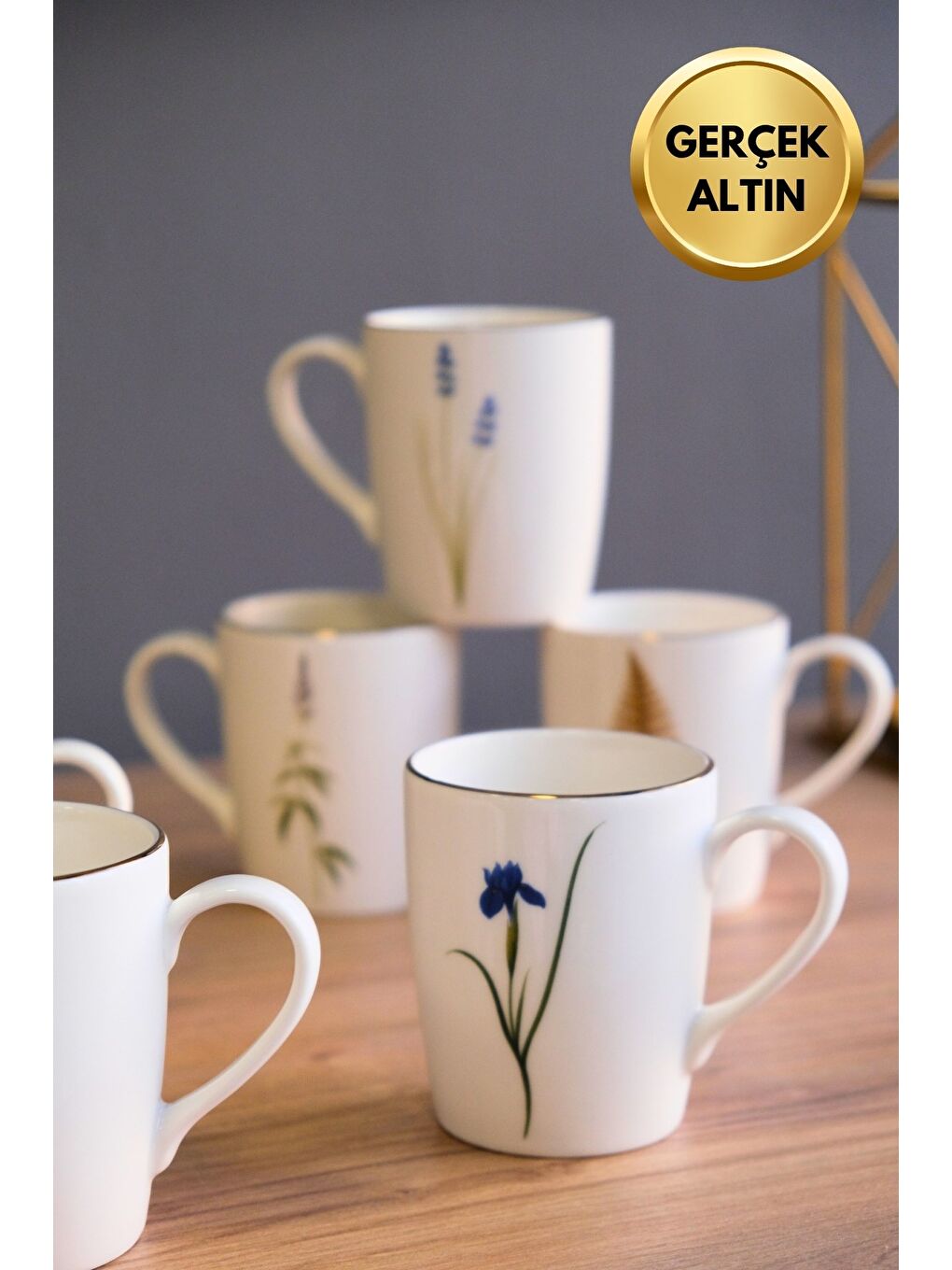 Karışık Porselen Natura Karma Kulplu Mug Kupa 9cm 220ml 6 lı-4