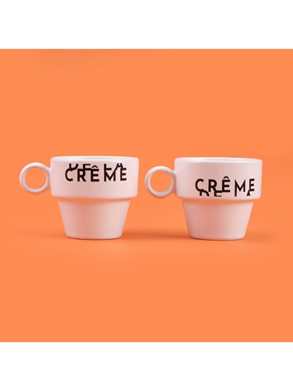 Ekru Kitchen Creme 2'li Espresso Fincanı - Krem / Siyah - 105 ml
