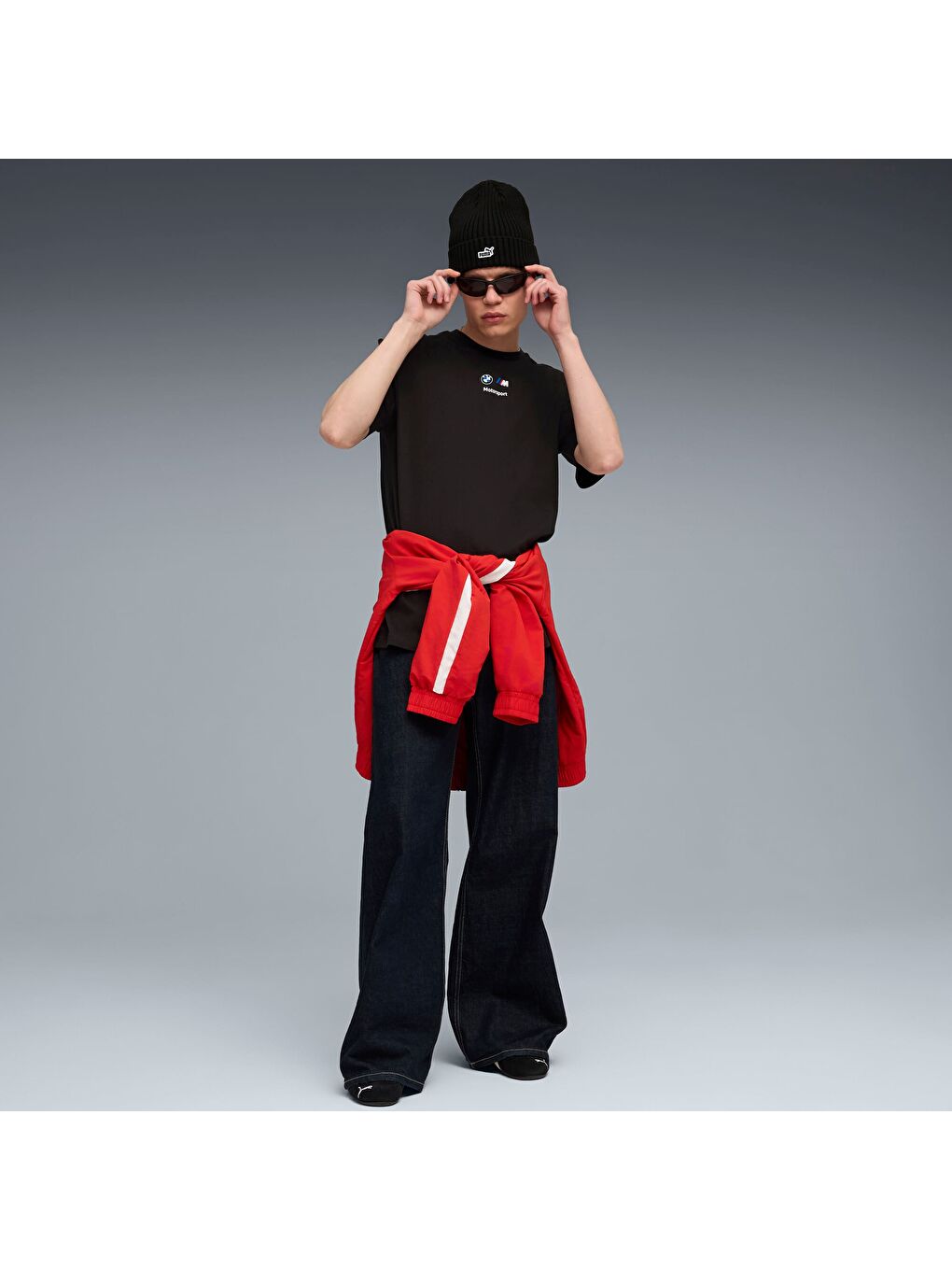 Siyah BMW M Motorsport Car GRAPHIC Erkek Tişört-1