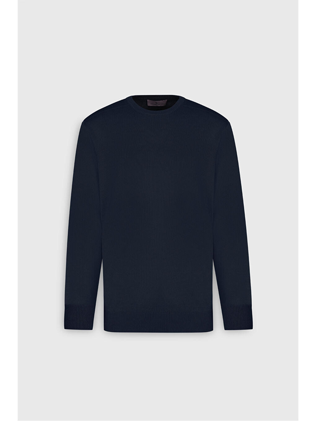 Erkek Lacivert Yünlü Sıcak Tutan Standart Fit Normal Kesim Bisiklet Yaka Triko Kazak-5