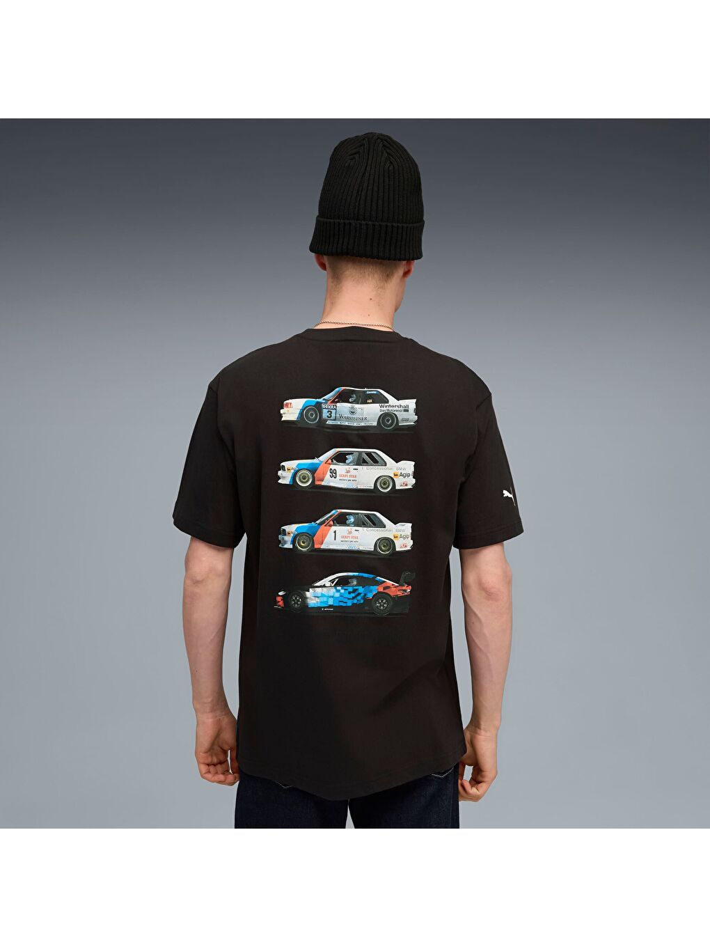 Siyah BMW M Motorsport Car GRAPHIC Erkek Tişört-2