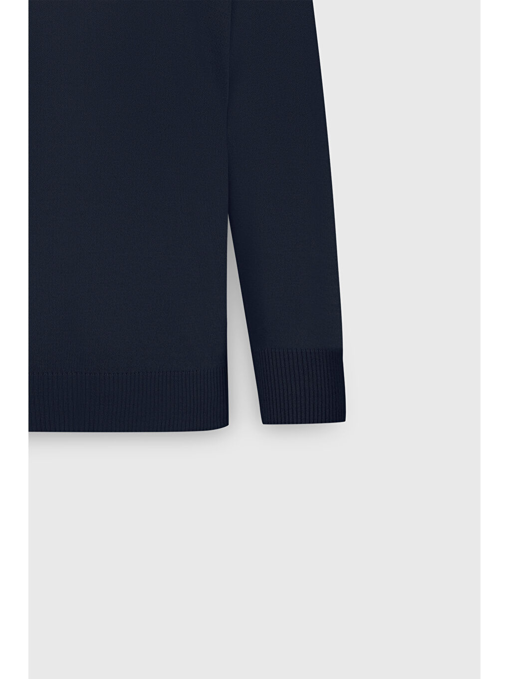 Erkek Lacivert Yünlü Sıcak Tutan Standart Fit Normal Kesim Bisiklet Yaka Triko Kazak-7