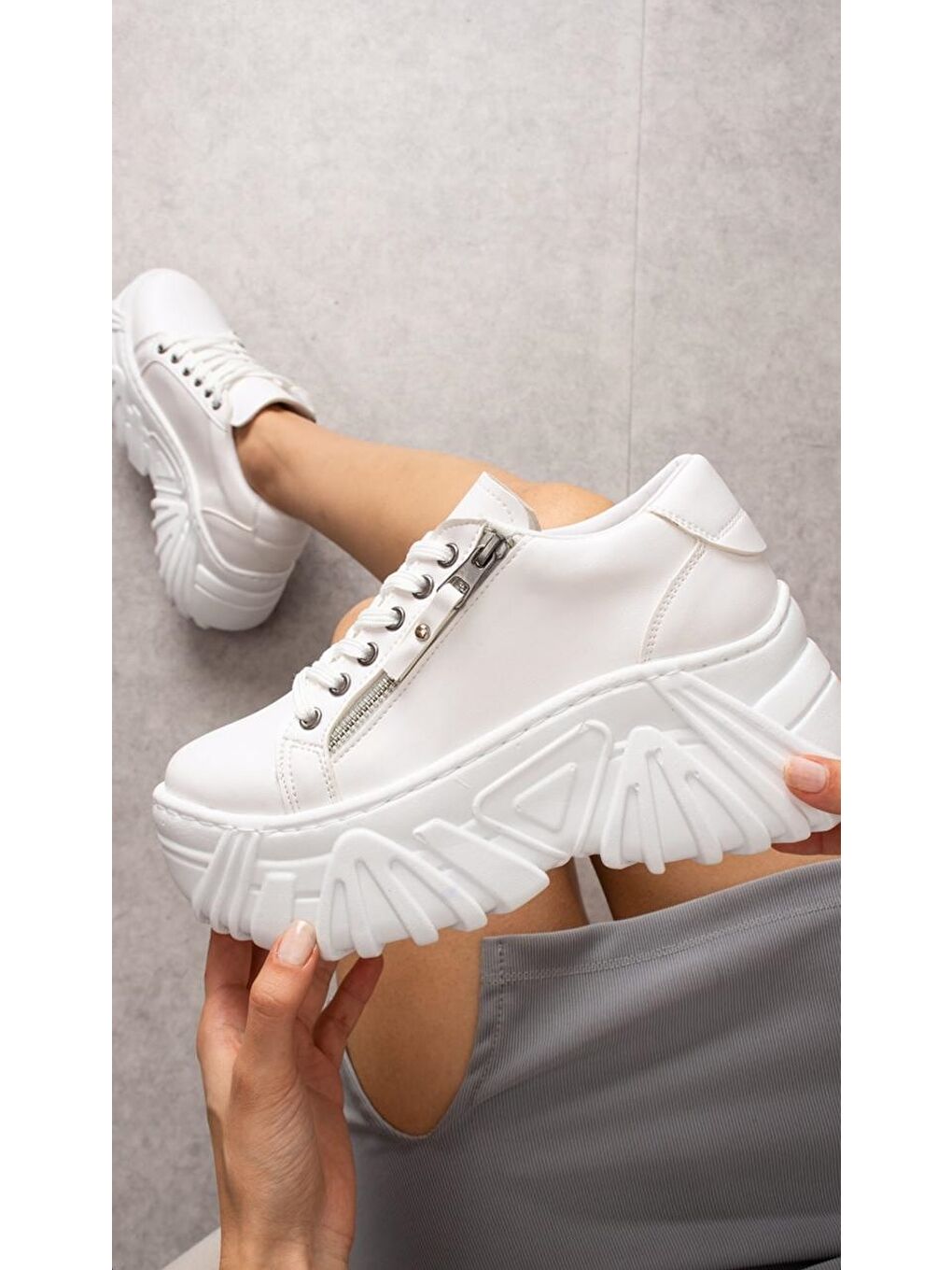 Beyaz KADIN YÜKSEK TABAN SNEAKERS