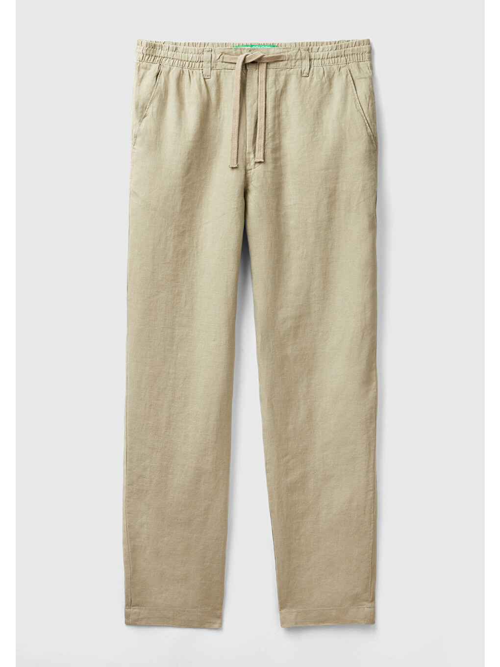 Haki %100 Keten Beli İpli Erkek Pantolon-1