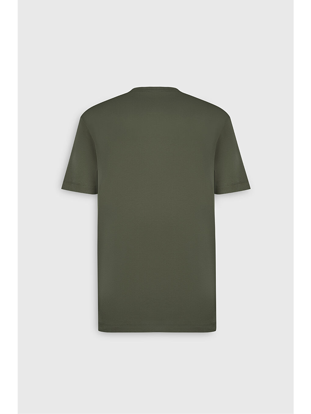 Erkek Haki %100 Pamuk Modern Fit Normal Kesim Bisiklet Yaka Tişört-9