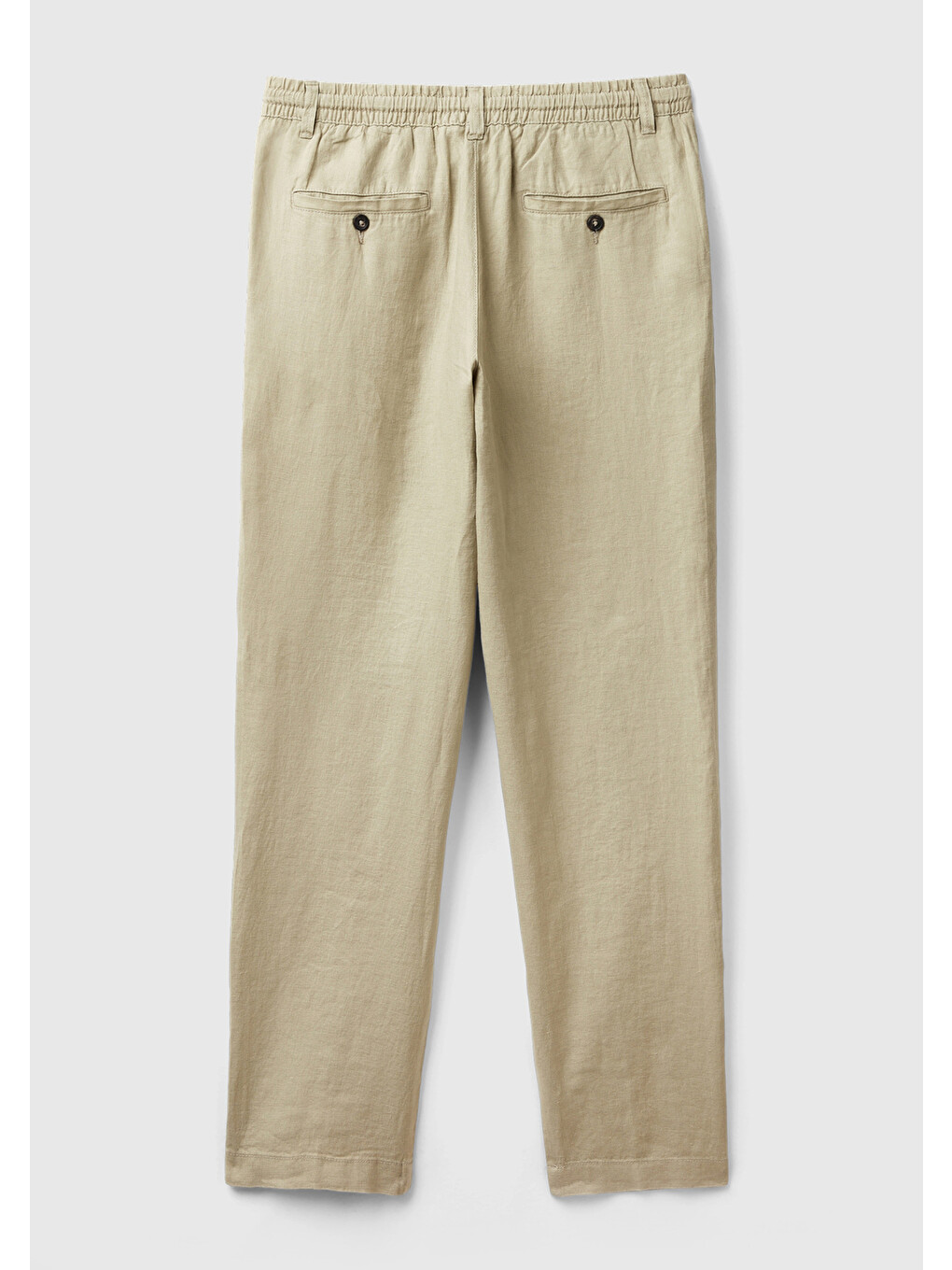 Haki %100 Keten Beli İpli Erkek Pantolon-3