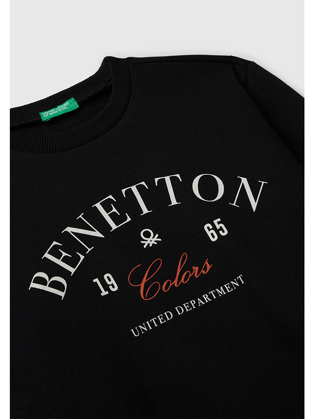 Erkek Çocuk Siyah Önü Logo Baskılı Bisiklet Yaka Regular Fit Sweatshirt-2