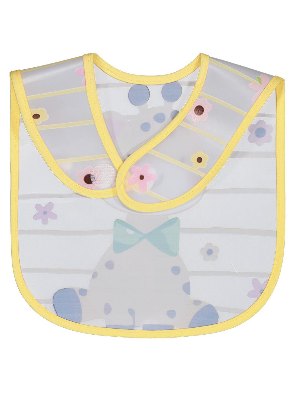 Baby Zürafa Baskılı Mama Önlüğü - Sarı Standart-1