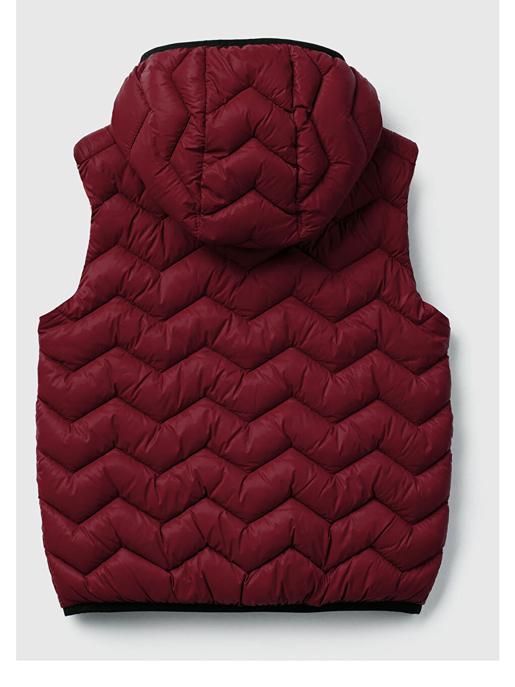 Erkek Çocuk Bordo Logo Detaylı Kapüşonlu Yelek-1