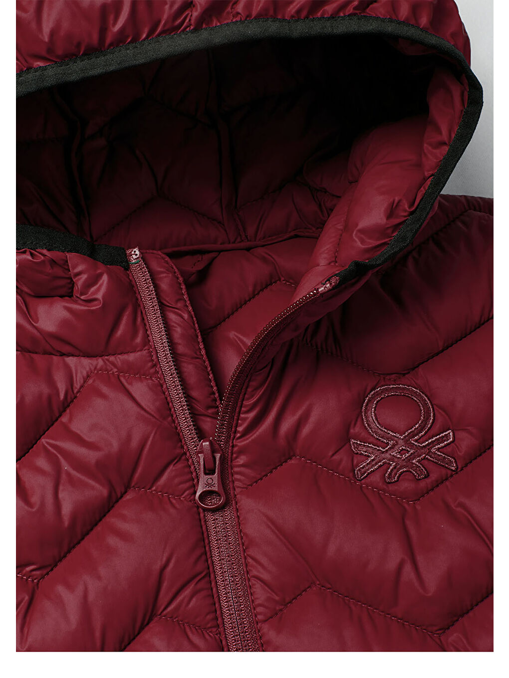 Erkek Çocuk Bordo Logo Detaylı Kapüşonlu Yelek-2