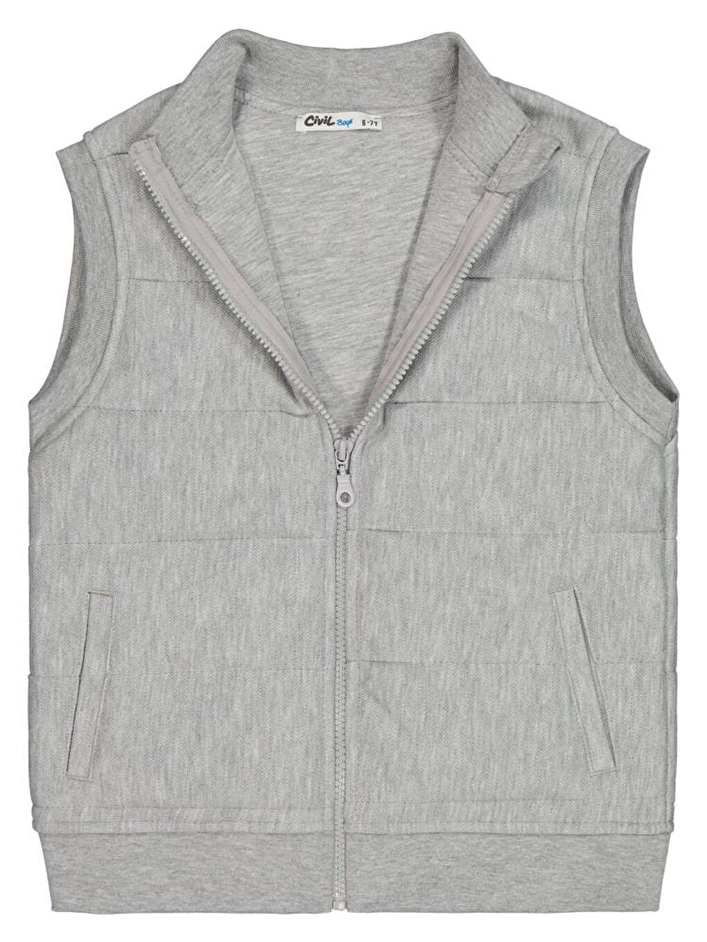 Gri Erkek Çocuk Kapitone Pike 10-13 Yaş Yelek