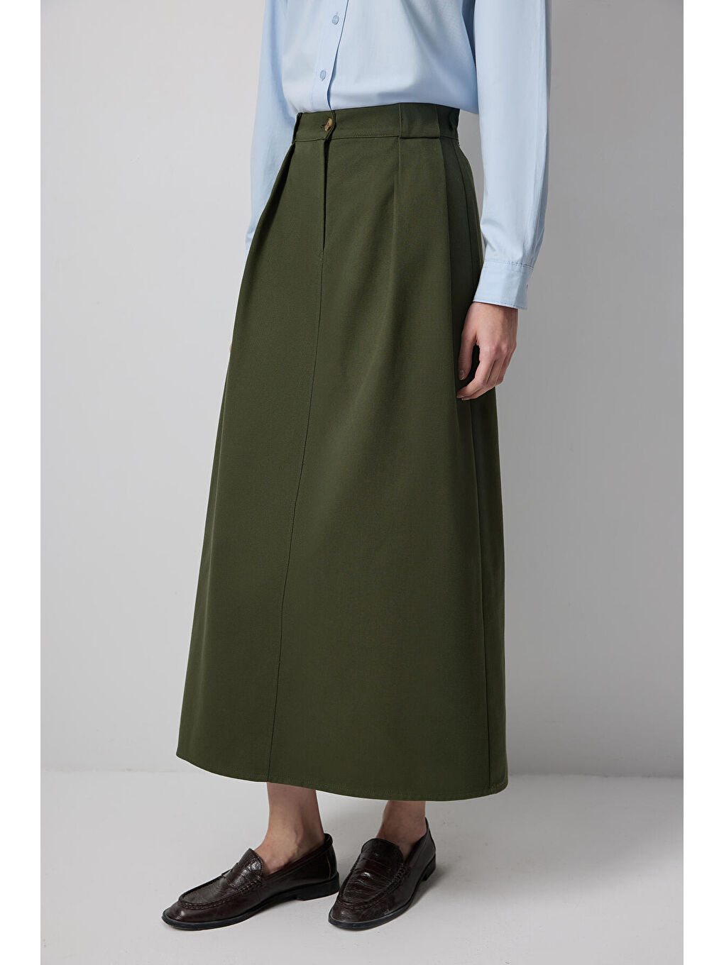 Haki Pileli A Kesim Etek-3