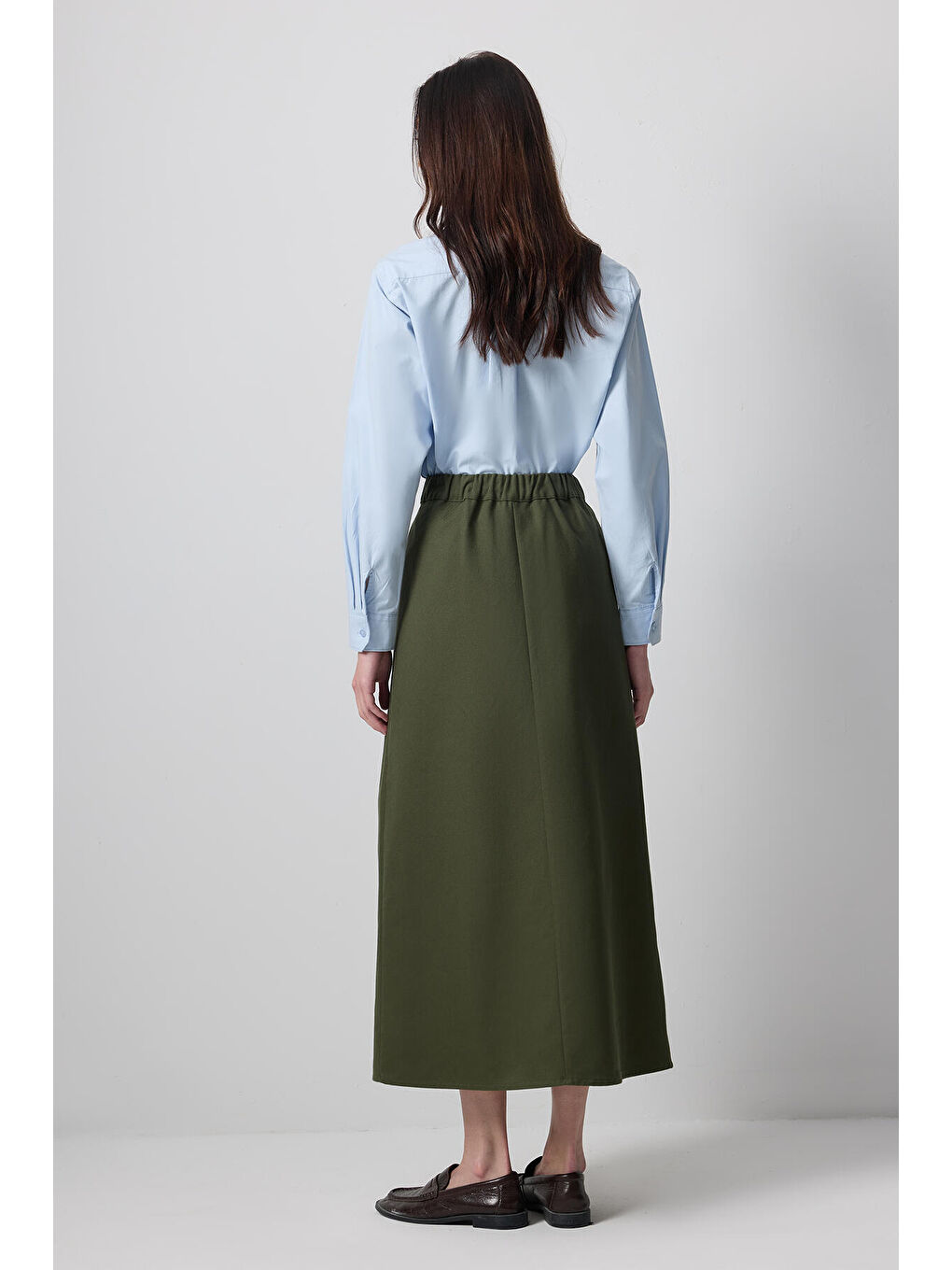 Haki Pileli A Kesim Etek-4