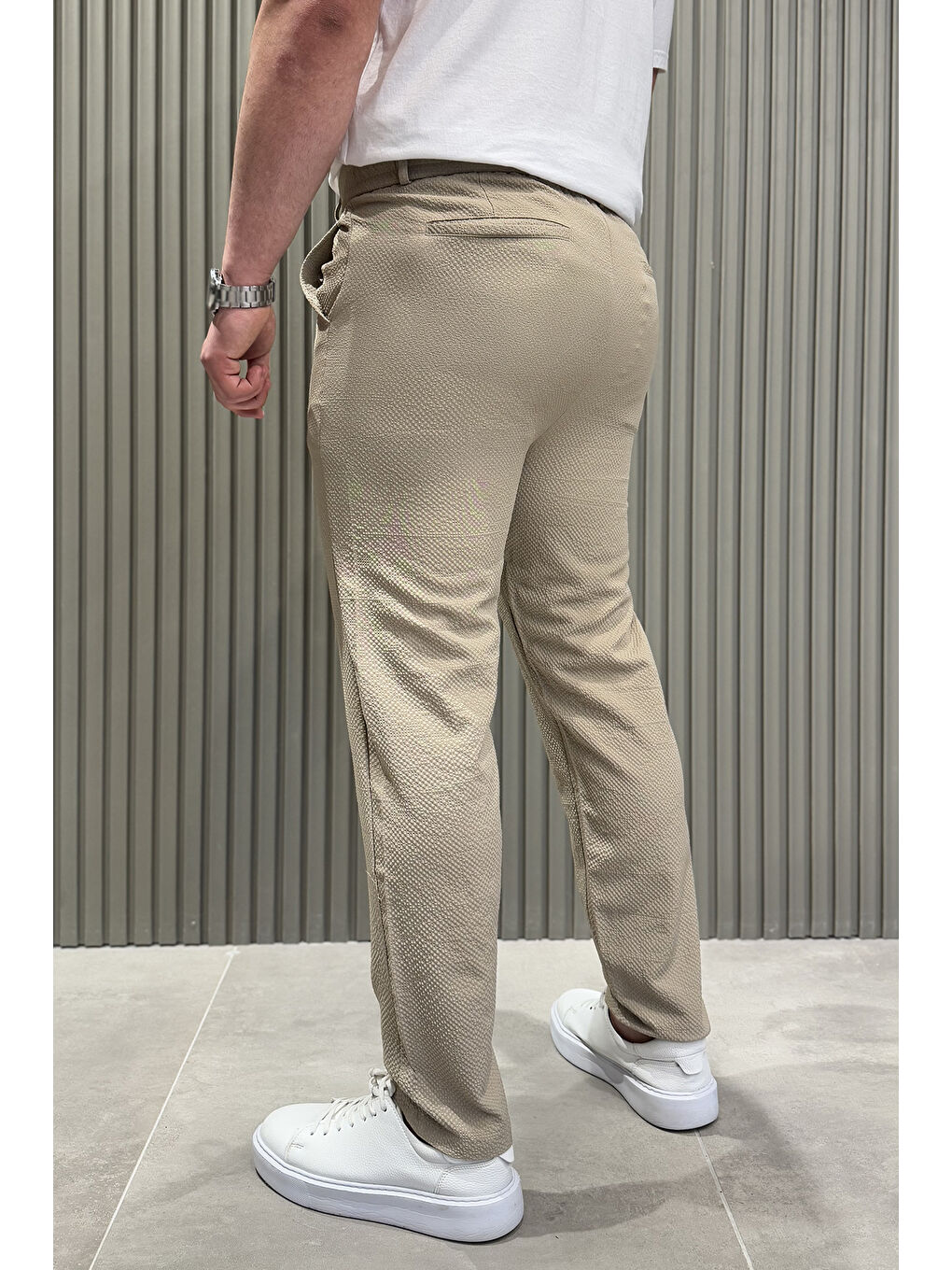 Mishar İtalia Bej Bel Bağcıklı Erkek Pantolon - 2
