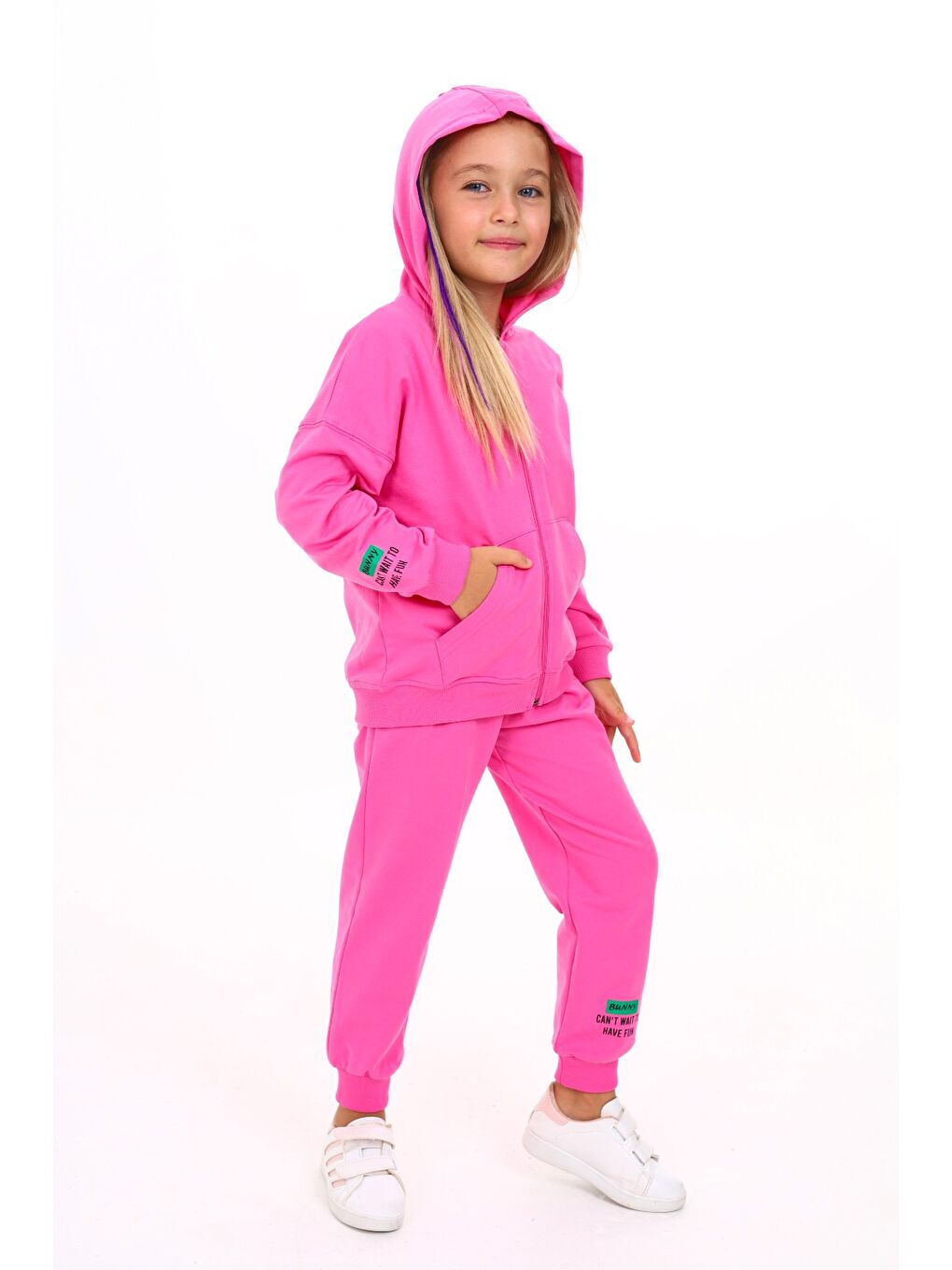 Mor Kız Çocuk Baskılı Eşofman Takım-2