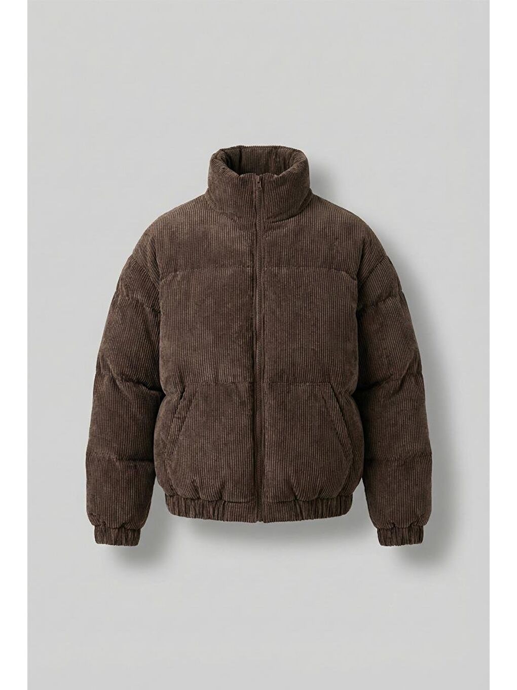 Kahverengi Erkek Dolgulu Fitilli Kadife Mont Kahve-3