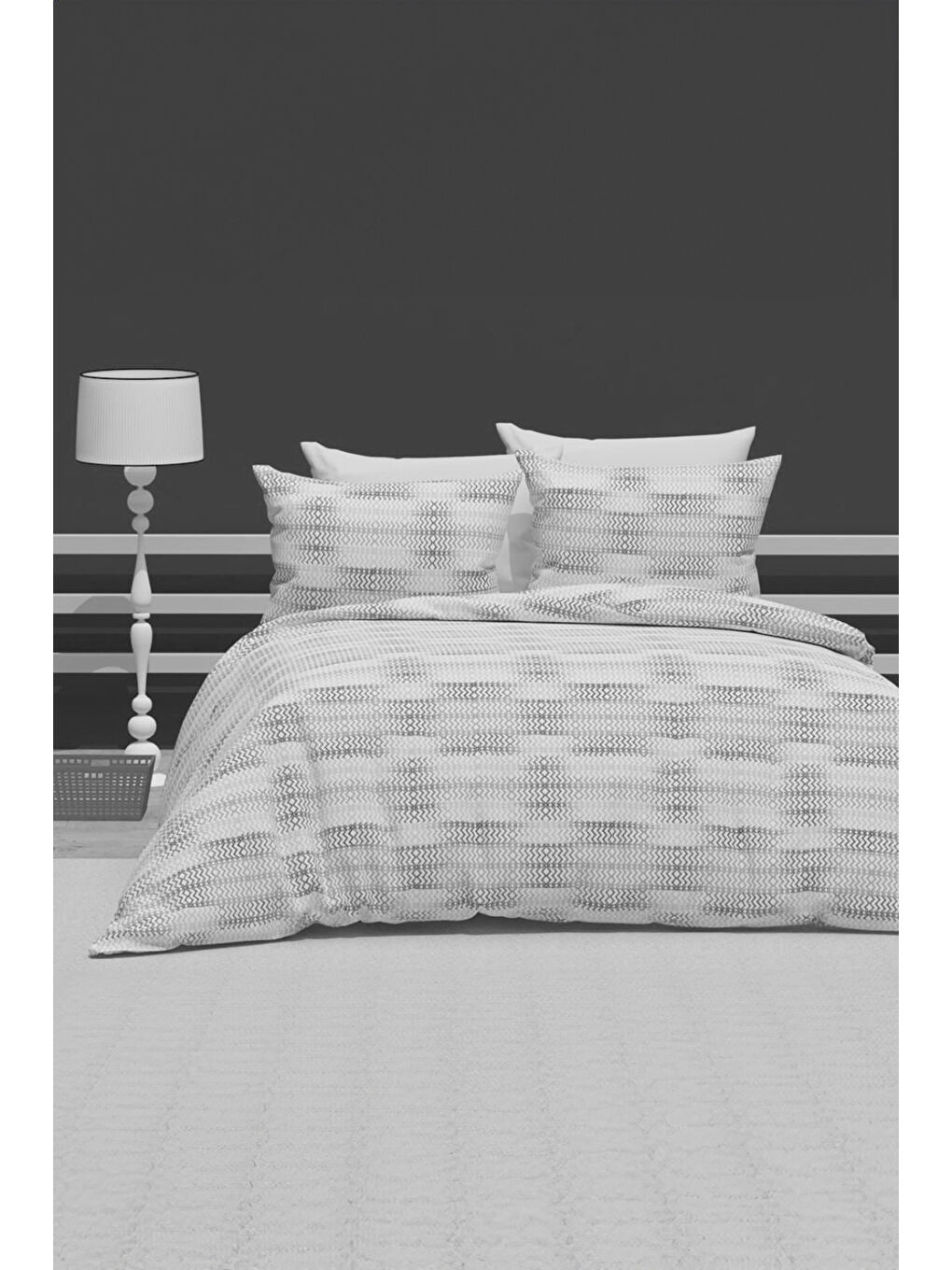 Gri Çift Kişilik Nevresim Seti - 24404
