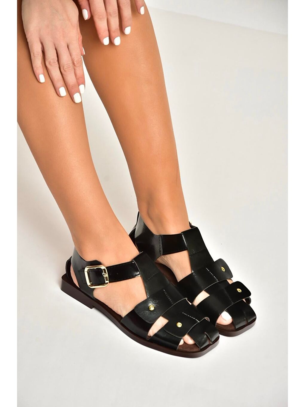Siyah Kadın Sandalet Y458102560-1