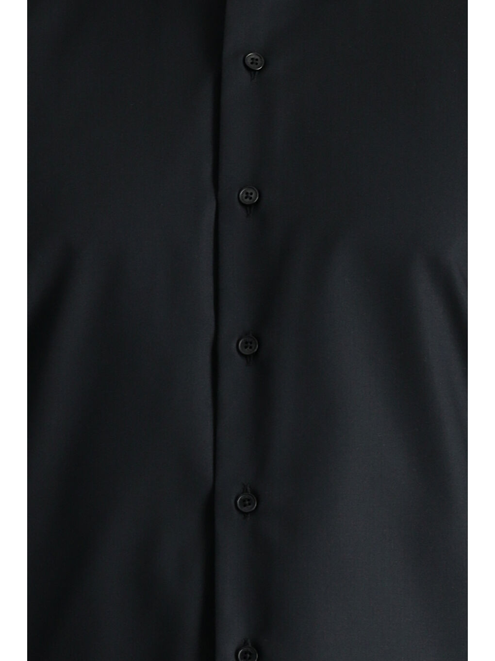 Siyah Uzun Kol Slim Fit Dar Kesim Non Iron Ütü Gerektirmeyen Pamuklu Büyük Beden Gömlek-6