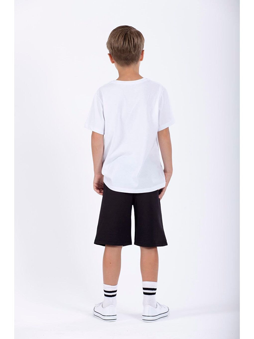 Icon Baskılı Siyah Renk Erkek Çocuk Kapri-3