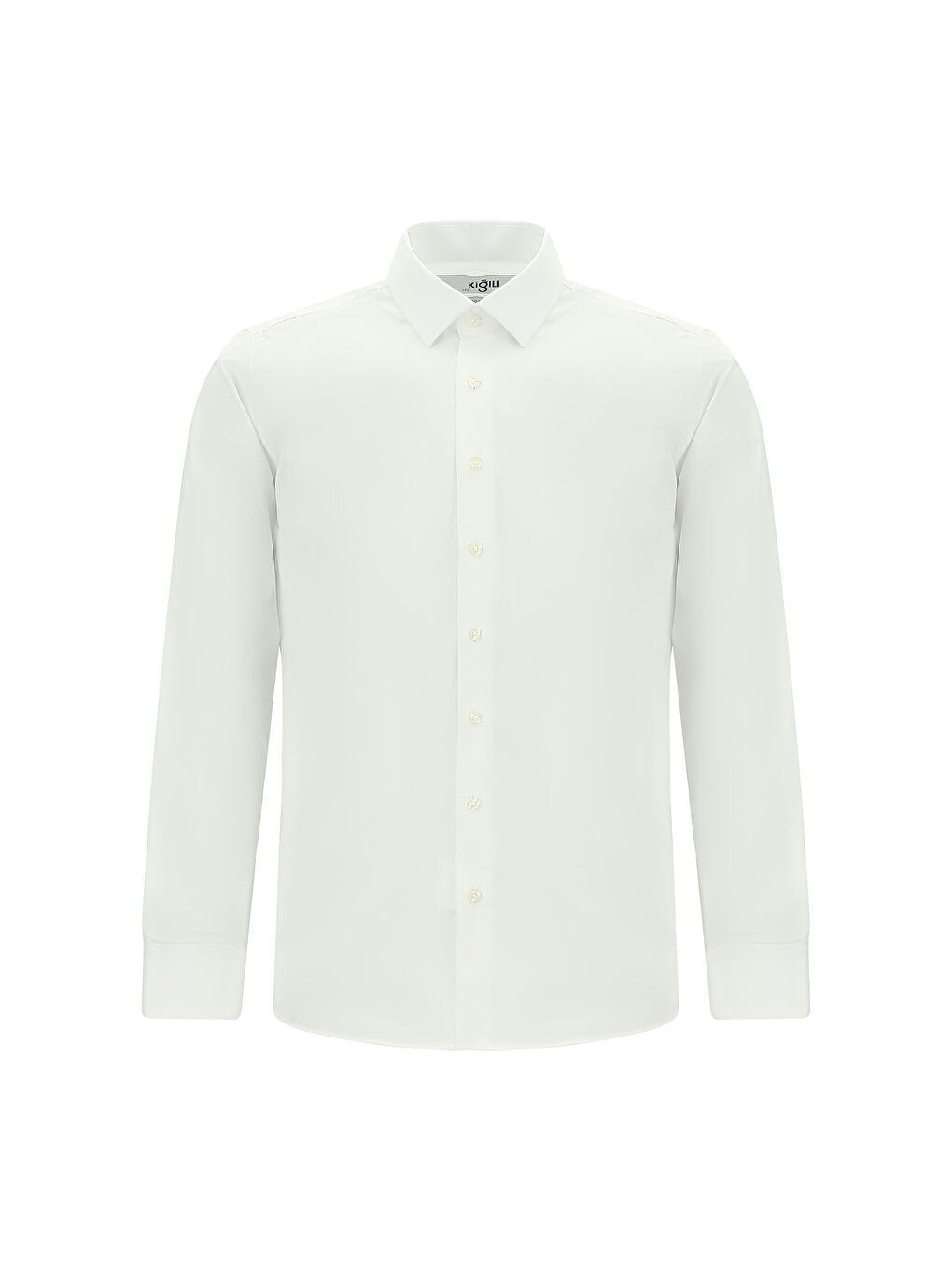 Beyaz Uzun Kol Slim Fit Dar Kesim Non Iron Ütü Gerektirmeyen Pamuklu Büyük Beden Gömlek-6
