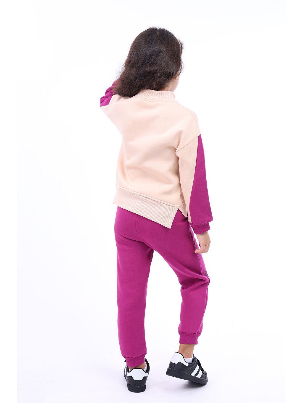 Bej Kız Çocuk Baskılı Eşofman Takım-1