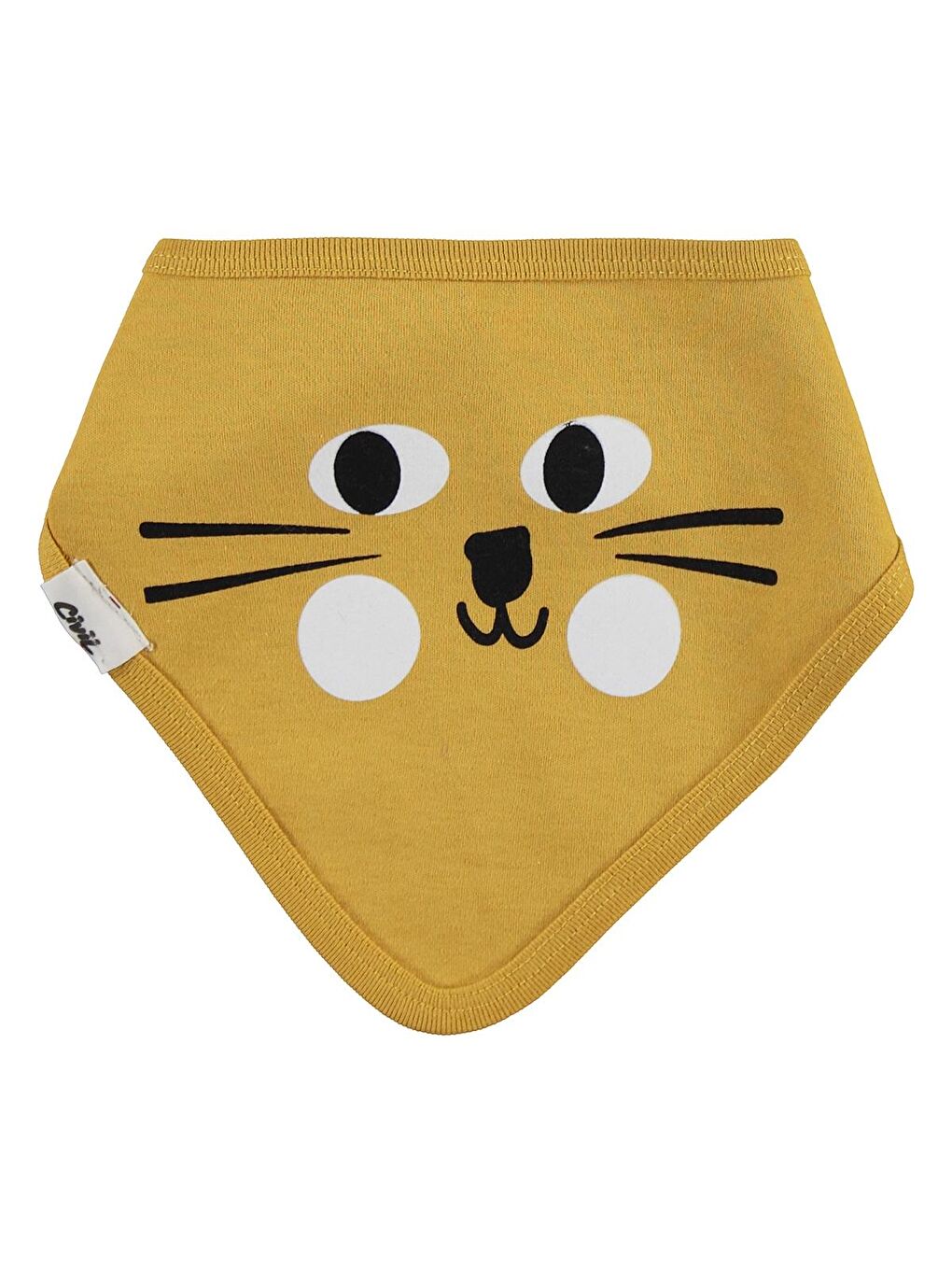 Baby Kedi Baskılı 2 li Mama Önlüğü - Hardal Standart-1