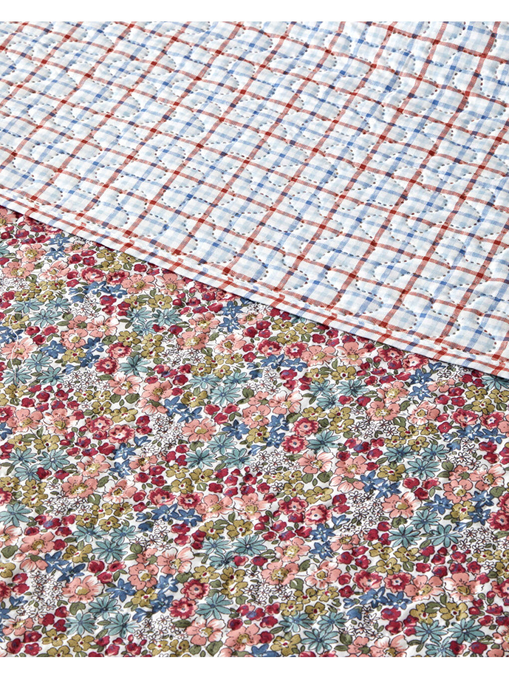 Cherry Plaid Çift Kişilik Yatak Örtüsü Takımı 200x220 cm Fuşya-1