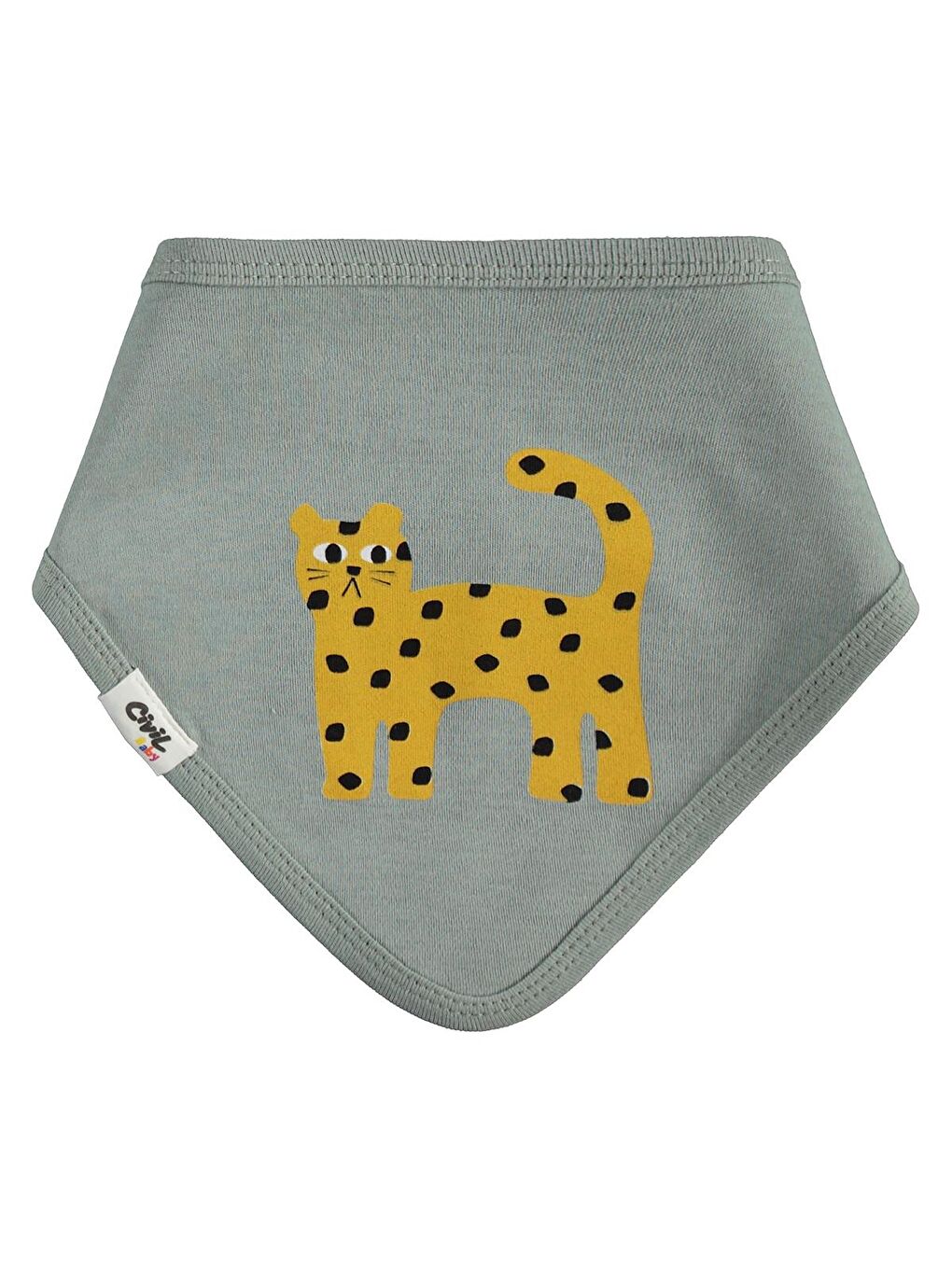 Baby Kedi Baskılı 2 li Mama Önlüğü - Hardal Standart-3