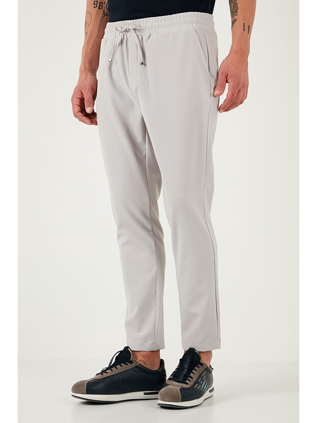 Gri Streç Regular Fit Normal Bel Düz Paça Jogger Pantolon CF25617953-3