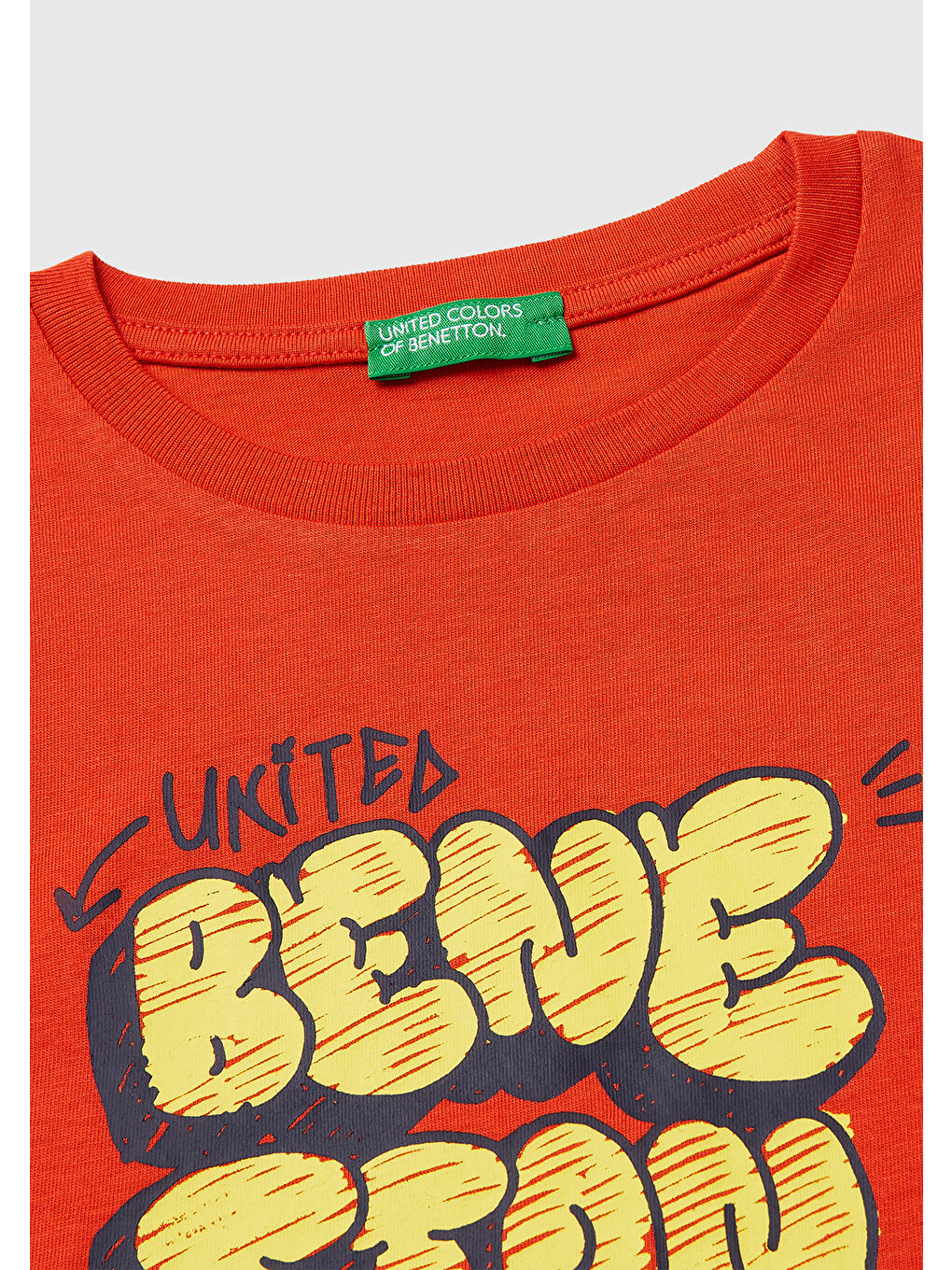 Erkek Çocuk Kırmızı Önü Logo Baskılı Yuvarlak Yaka T-Shirt-2