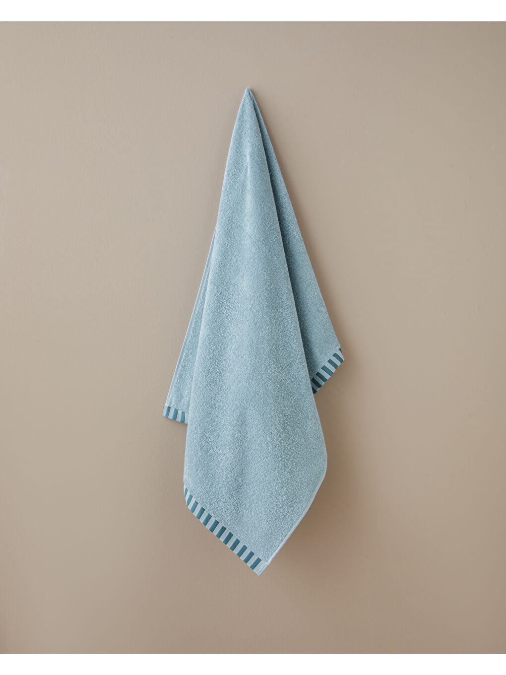 Yeşil Stripe Edge Pamuk Banyo Havlusu 70x140 cm Mint