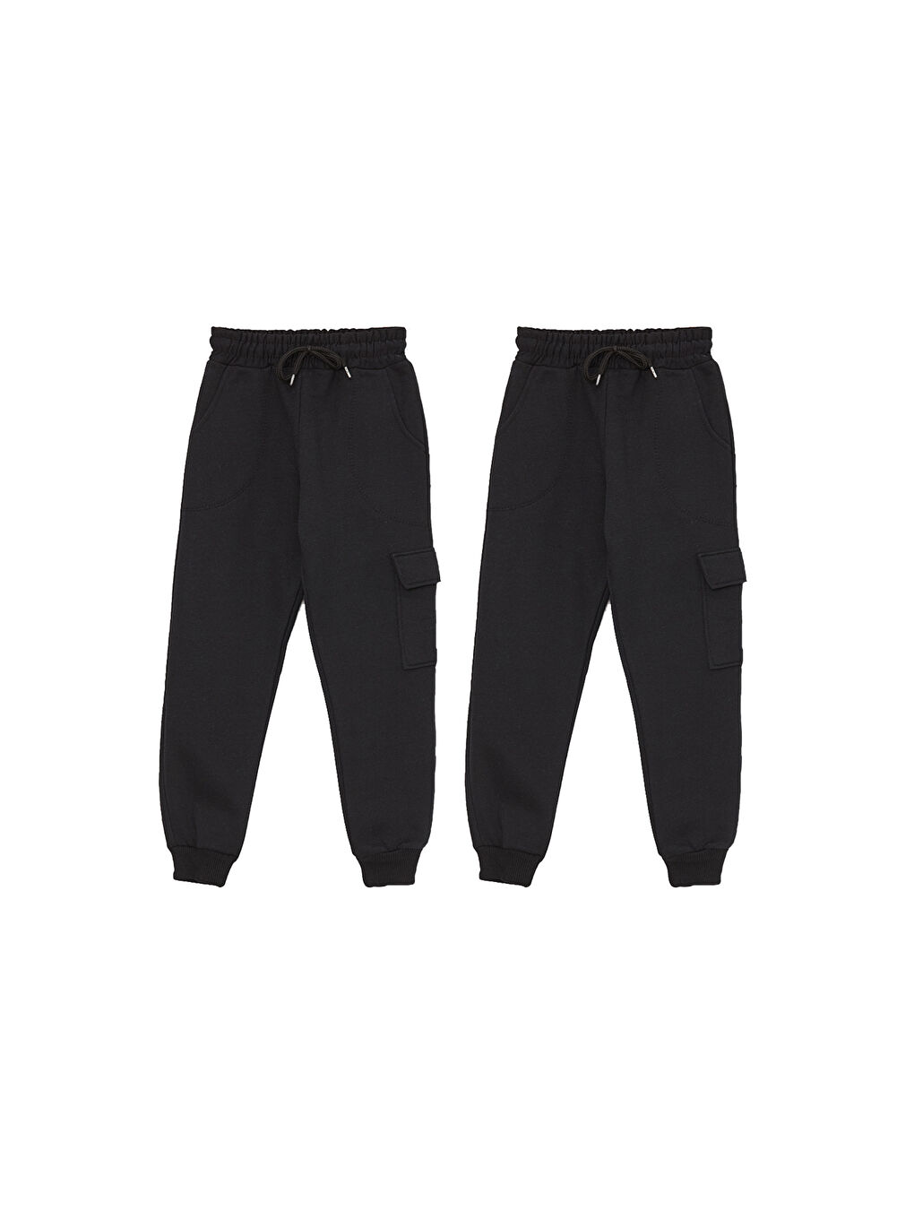 Siyah 2'li Eşofman Altı Jogger Kargo Cepli Çocuk Okul Pantolonu