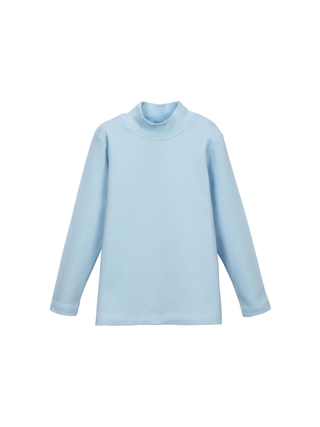 Bebek Mavisi Kız Çocuk Yarım Balıkçı Uzun Kol Tişört