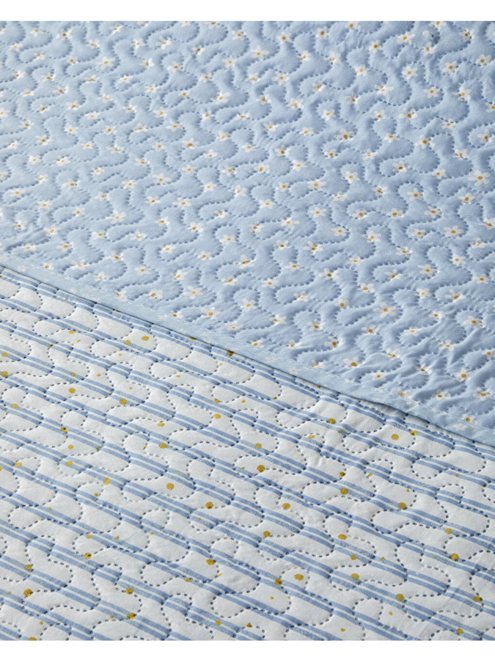 Daisy Kamila Çift Kişilik Çok Amaçlı Örtü 200x220 cm Açık Mavi-3