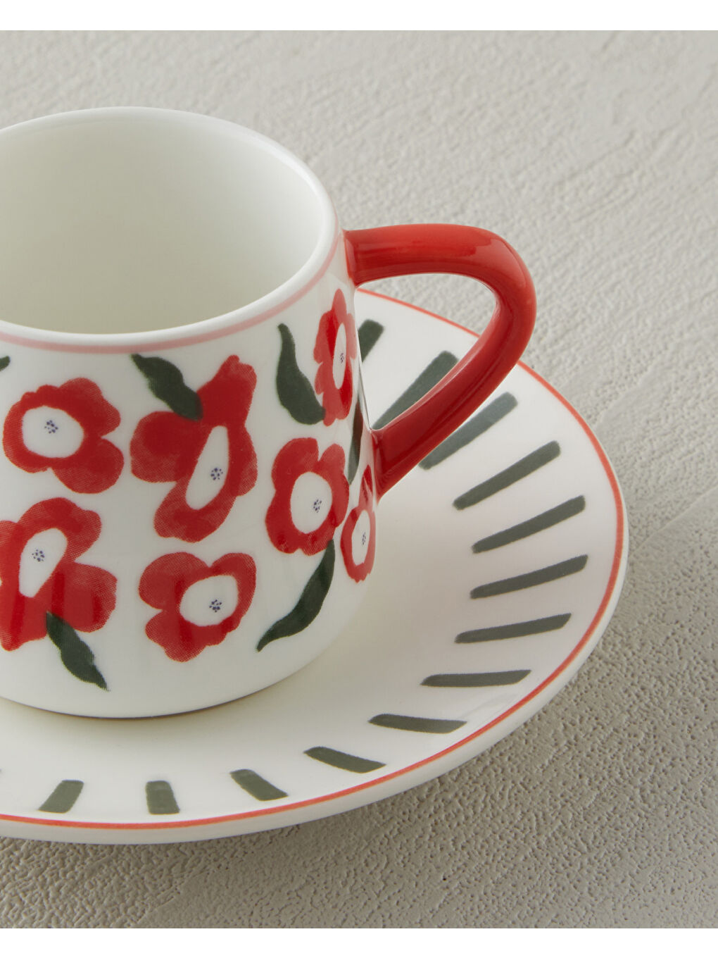 Beyaz Bright Match New Bone China 4 Parça 2 Kişilik Kahve Fincan Takımı 90 ml Renkli-1