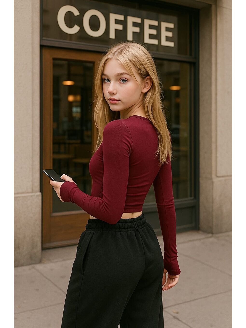 Bordo Parmak Geçmeli Crop Top Bluz Viskon Badi