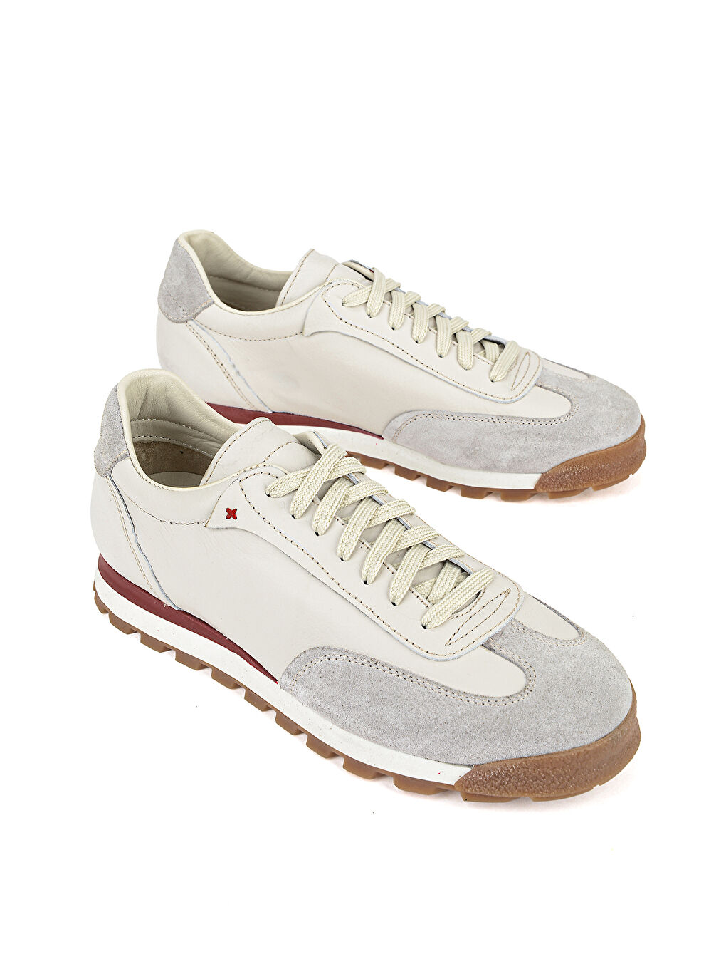 Erkek Hakiki Deri Sneaker 1611026Z1020 Kırık Beyaz-1