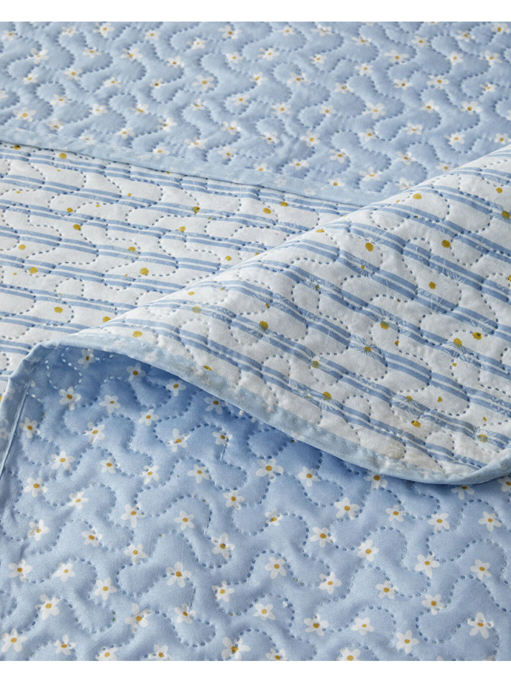 Daisy Kamila Çift Kişilik Çok Amaçlı Örtü 200x220 cm Açık Mavi-5