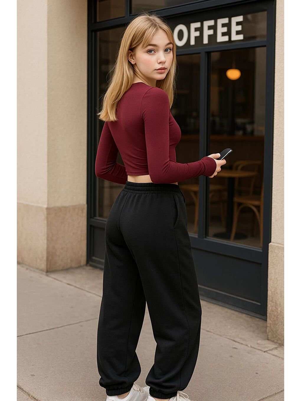 Bordo Parmak Geçmeli Crop Top Bluz Viskon Badi-1