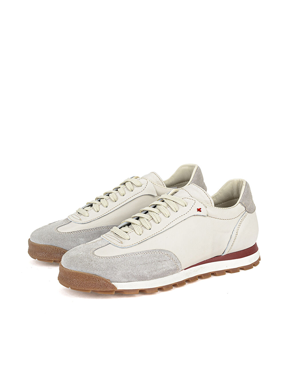 Erkek Hakiki Deri Sneaker 1611026Z1020 Kırık Beyaz-4